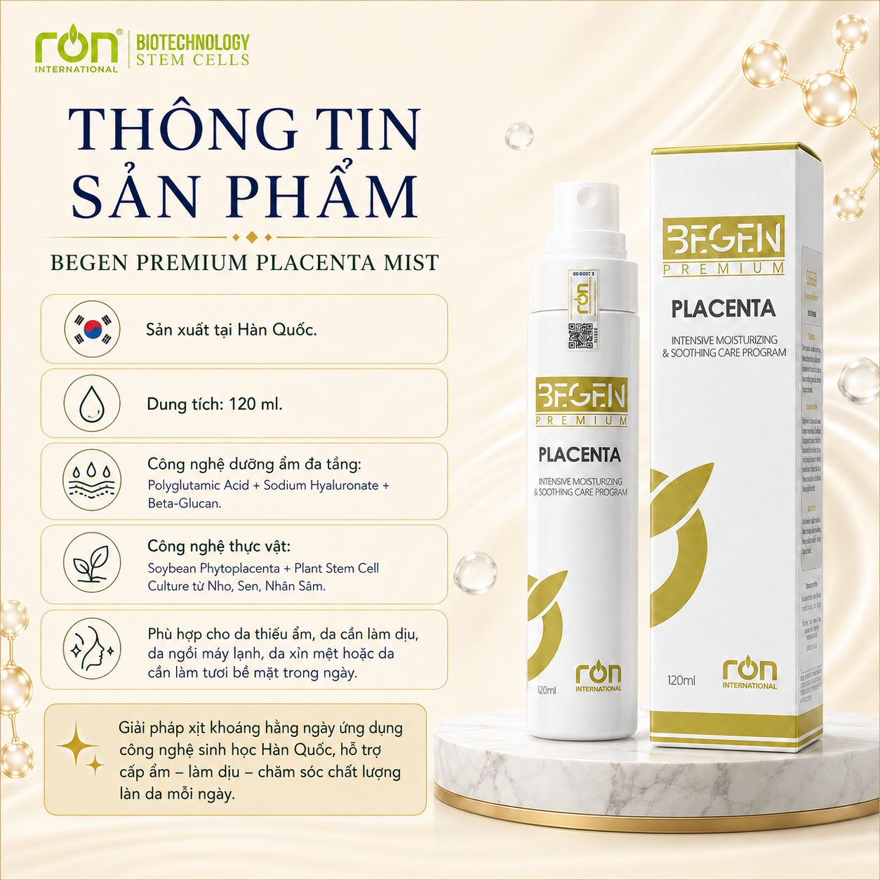 Xịt Khoáng (Begen Premium Placenta) 120ml
